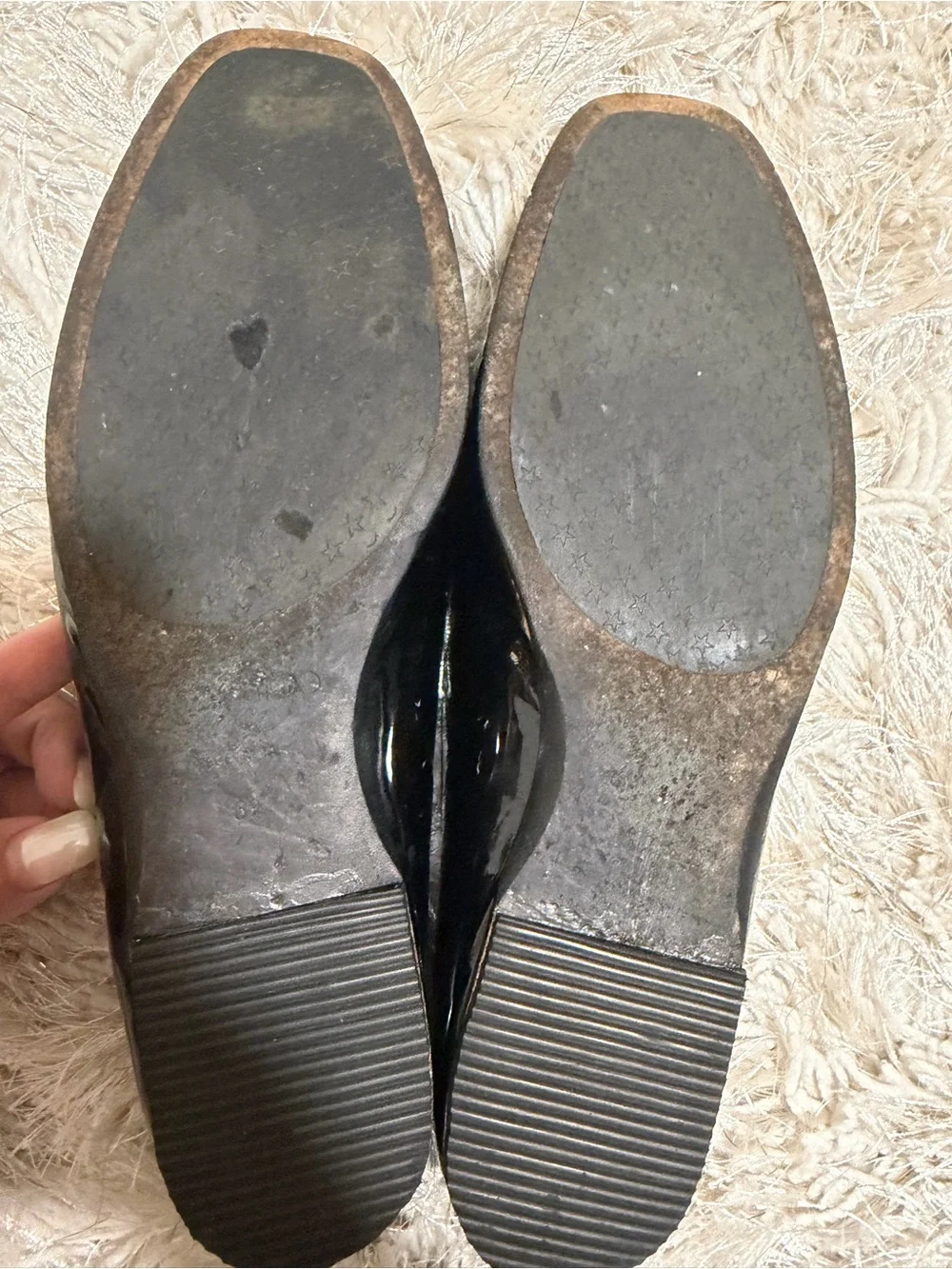 Jimmy Choo Black Patent Loafers with Silver Crystal Stars